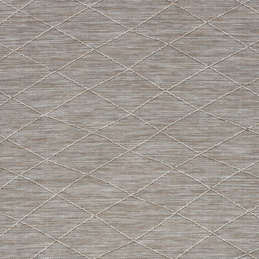 4' x 6' Gray Geometric Power Loom Non Skid Area Rug