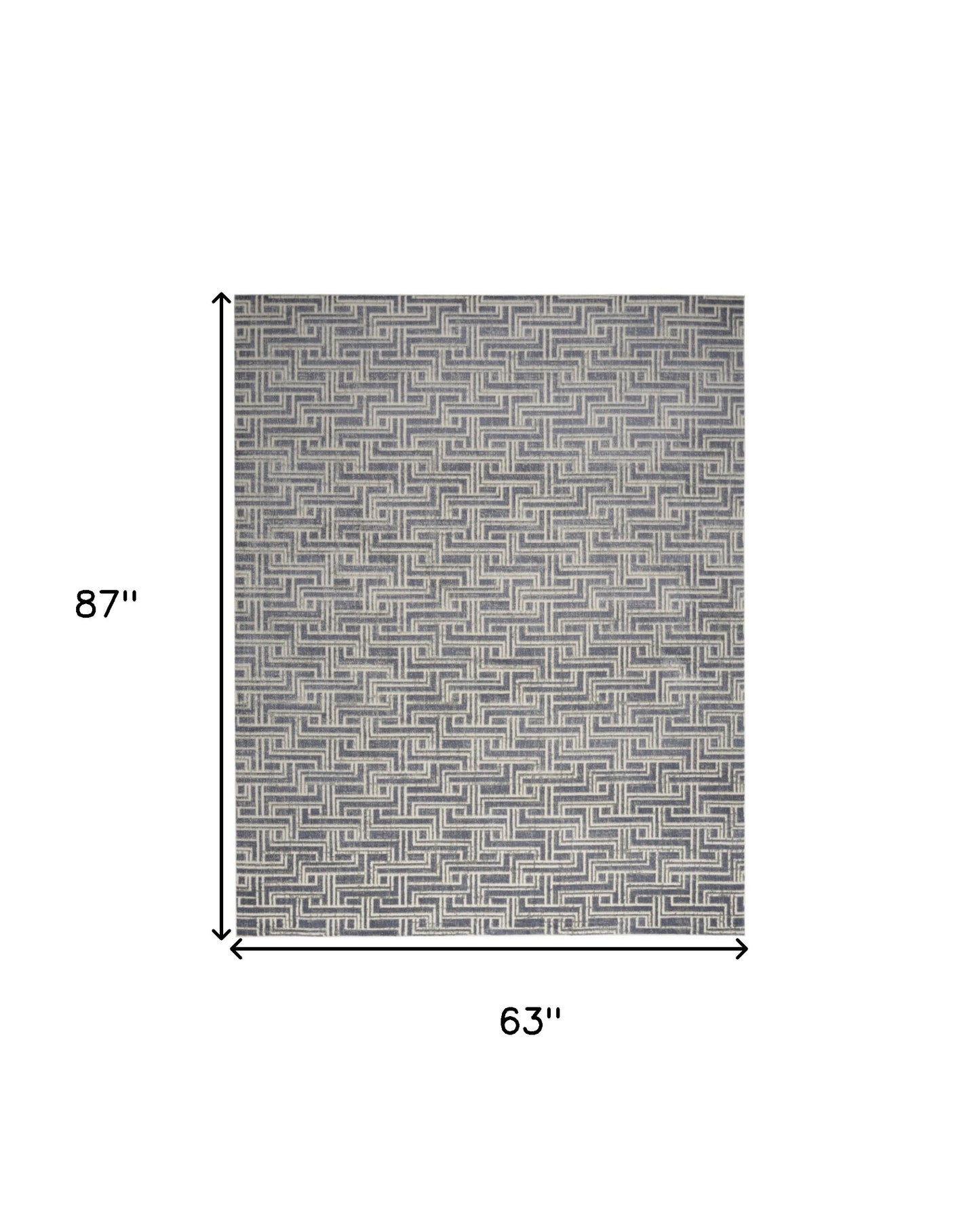5' x 7' Blue Geometric Distressed Area Rug