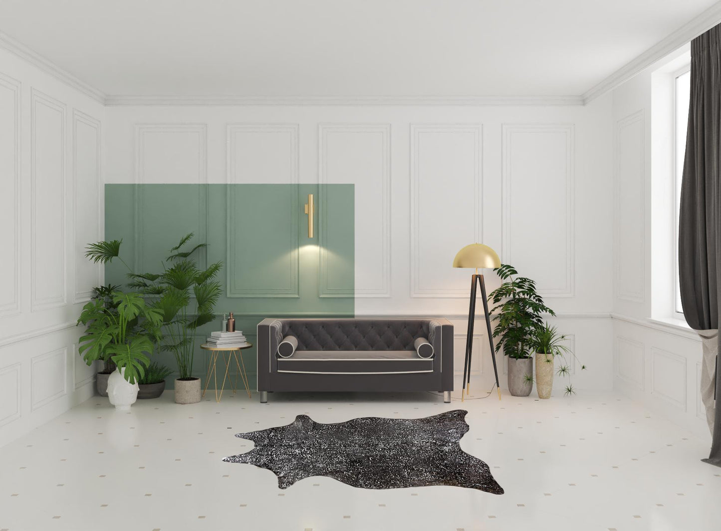 6' x 7' Brown and Silver Cowhide Hand Knotted Area Rug
