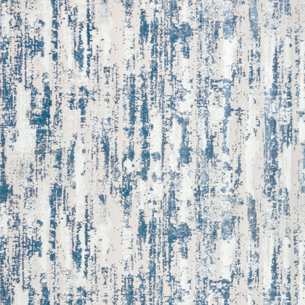 8' x 11' Navy Blue Abstract Washable Non Skid Area Rug