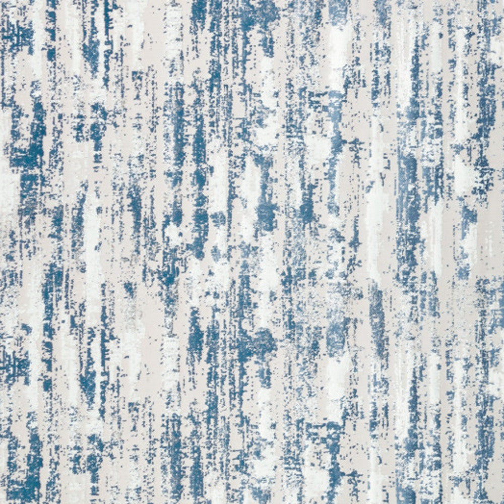 8' x 11' Navy Blue Abstract Washable Non Skid Area Rug