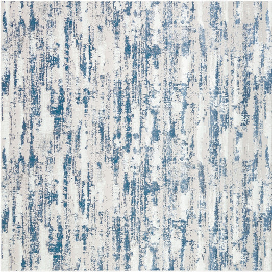 8' x 11' Navy Blue Abstract Washable Non Skid Area Rug