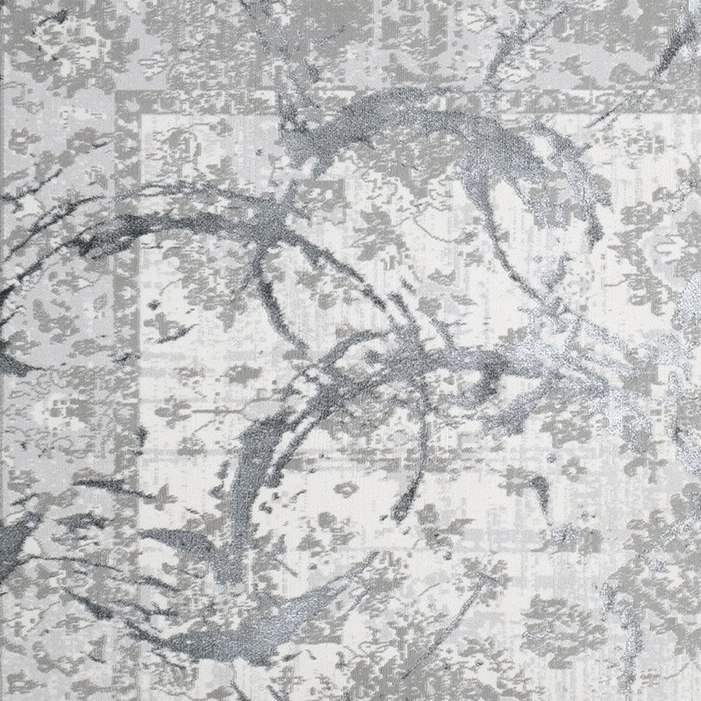 9' x 12' Gray Abstract Area Rug