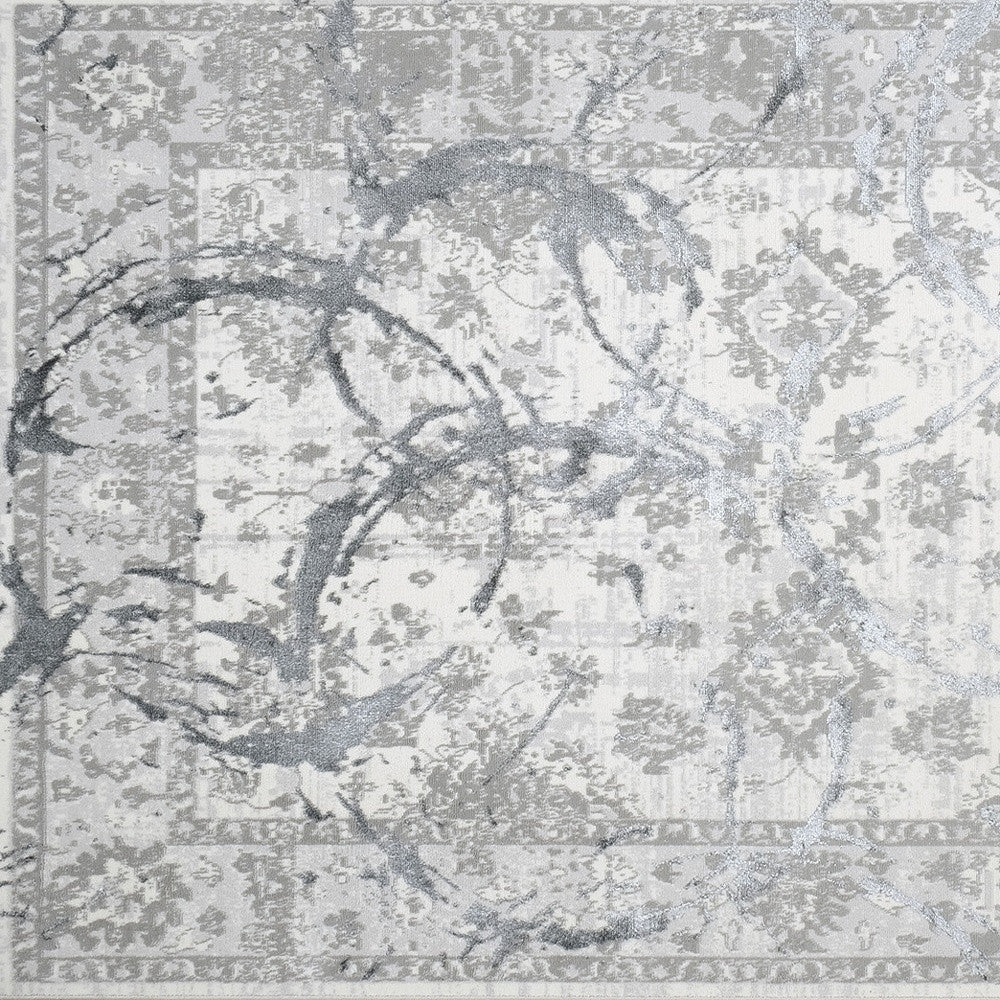 9' x 12' Gray Abstract Area Rug