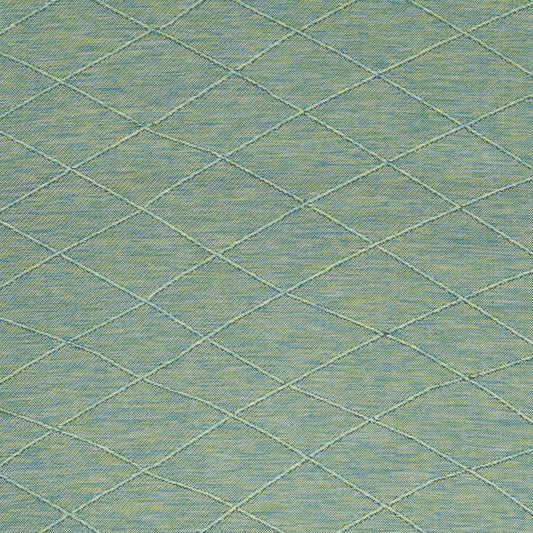 4' x 6' Blue Geometric Power Loom Non Skid Area Rug