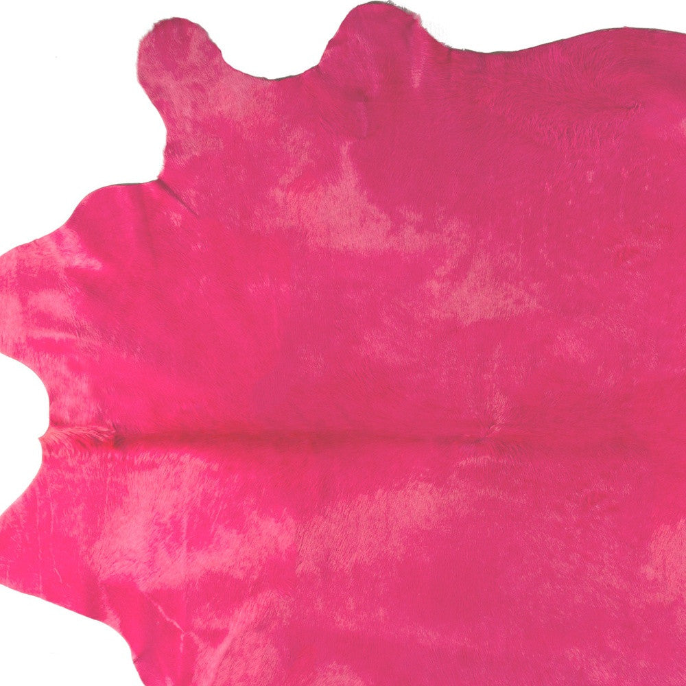 5' x 7' Pink Cowhide Hand Knotted Area Rug