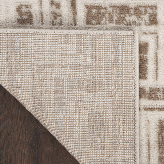 5' x 7' Brown Geometric Distressed Area Rug