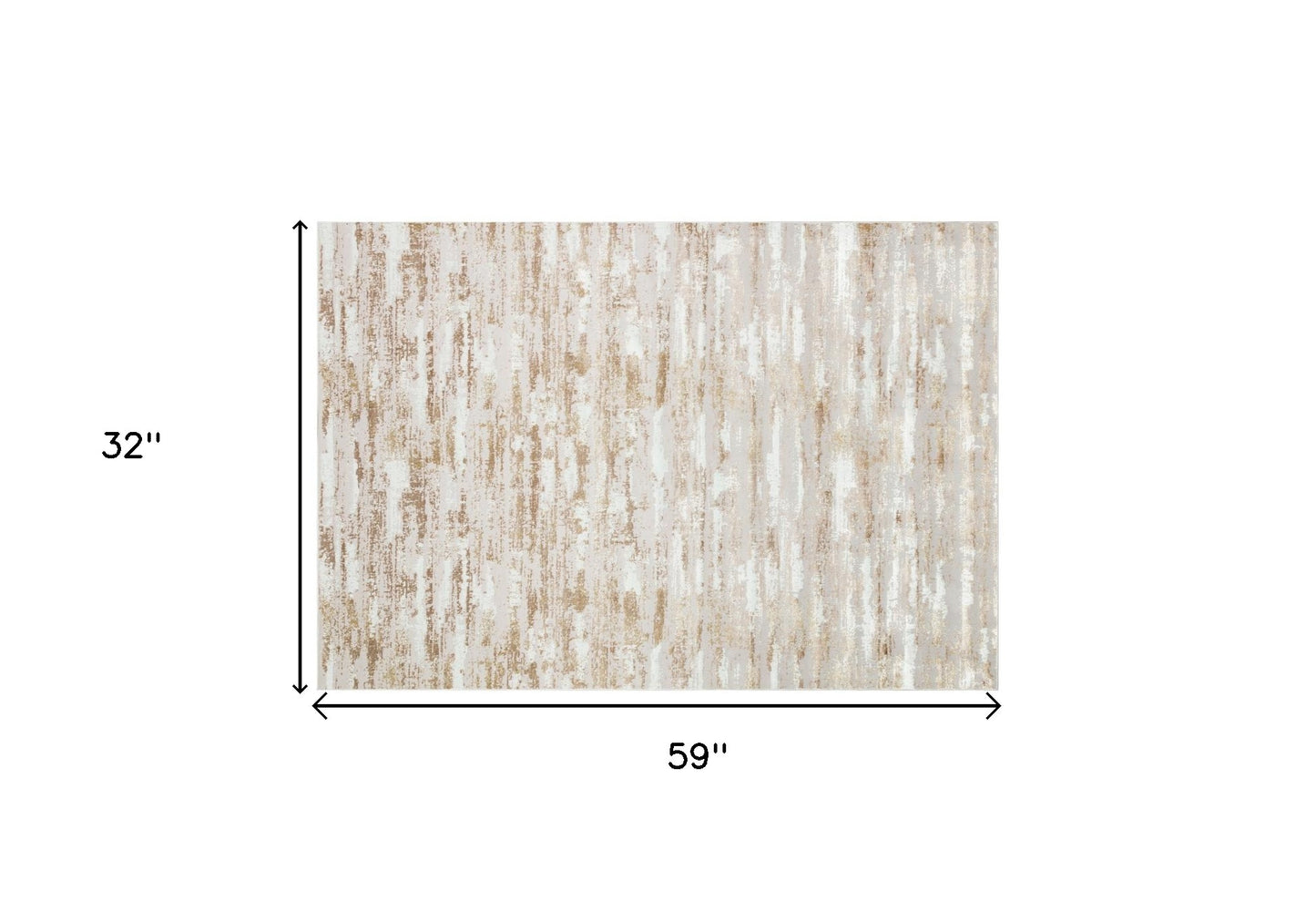 3' X 5' Beige Abstract Washable Non Skid Area Rug