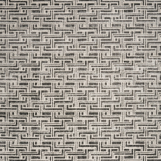 9' x 12' Gray Geometric Distressed Area Rug