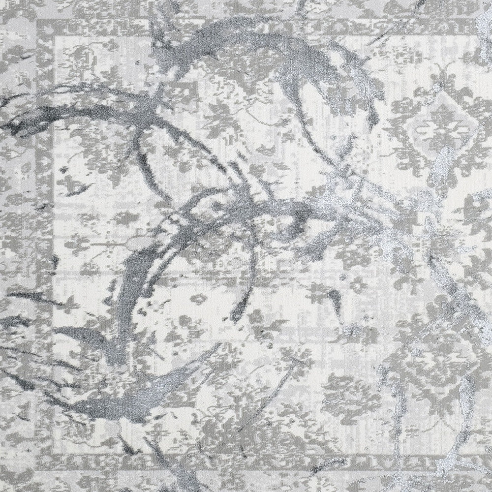 8' x 11' Gray Abstract Area Rug