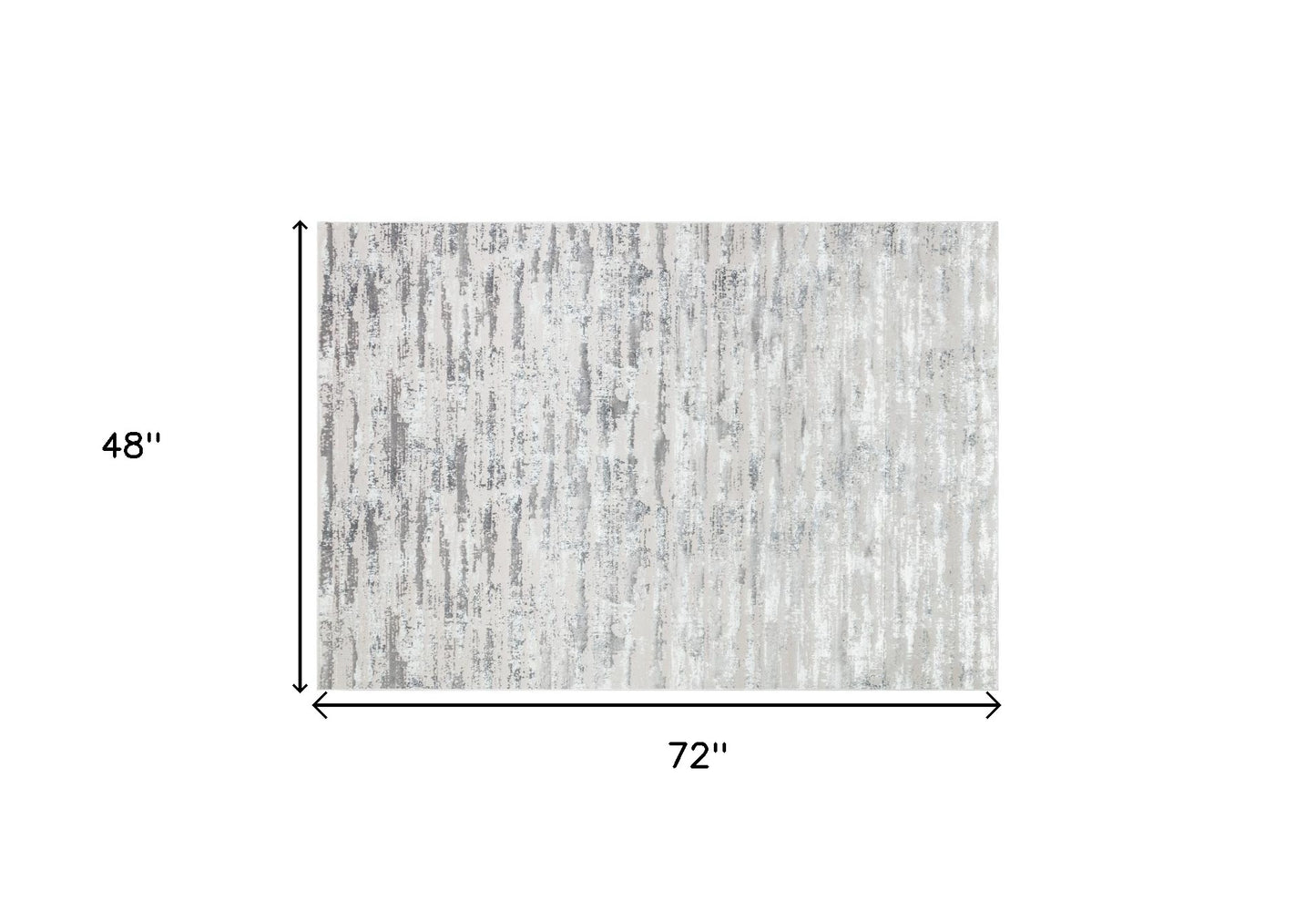 4' x 6' Silver Abstract Washable Non Skid Area Rug