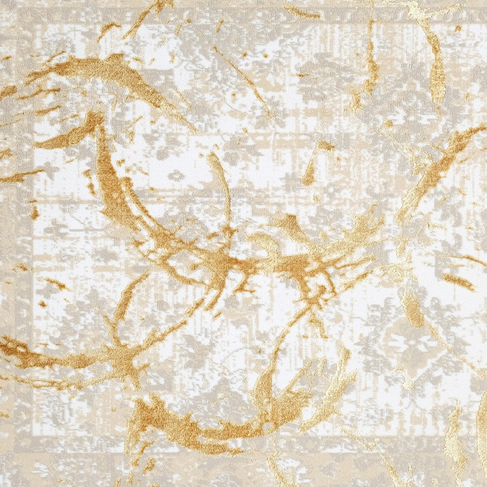 5' x 8' Gold Abstract Area Rug