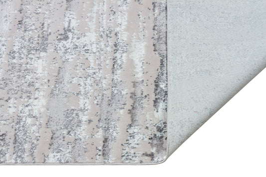 8' x 11' Silver Abstract Washable Non Skid Area Rug