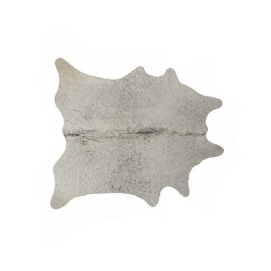 5' x 7' Light Gray Cowhide Hand Knotted Area Rug