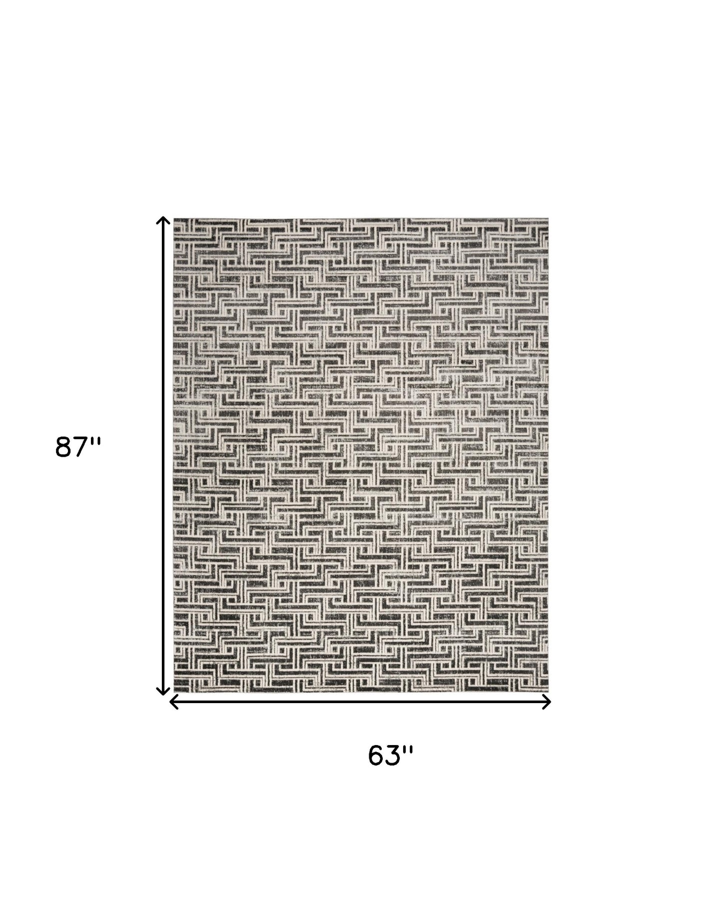5' x 7' Gray Geometric Distressed Area Rug