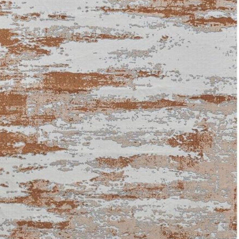 6' x 9' Gray and Brown Abstract Printed Washable Non Skid Area Rug