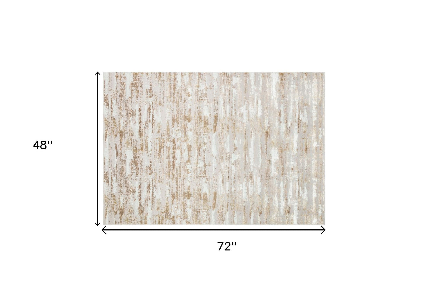 4' x 6' Beige Abstract Washable Non Skid Area Rug