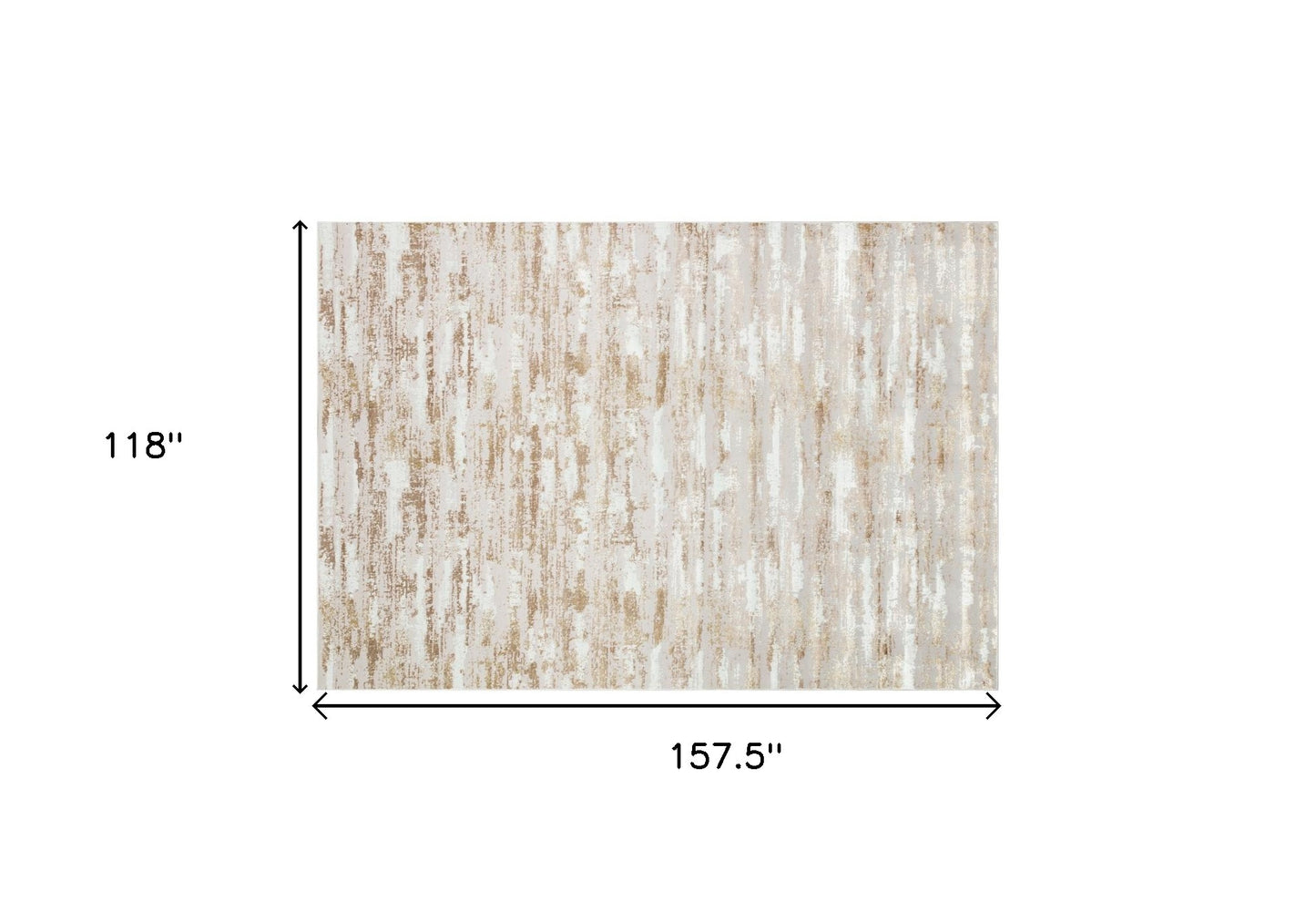 10' x 13' Beige Abstract Washable Non Skid Area Rug