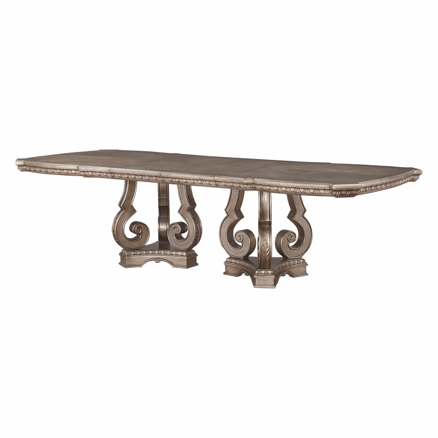 76" Champagne Solid Wood Dining Table