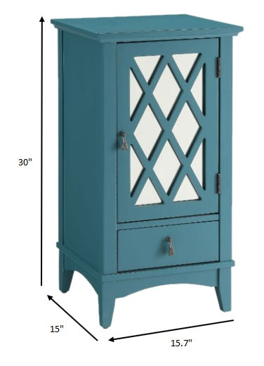 Pop Of Color Teal Accent Cabinet