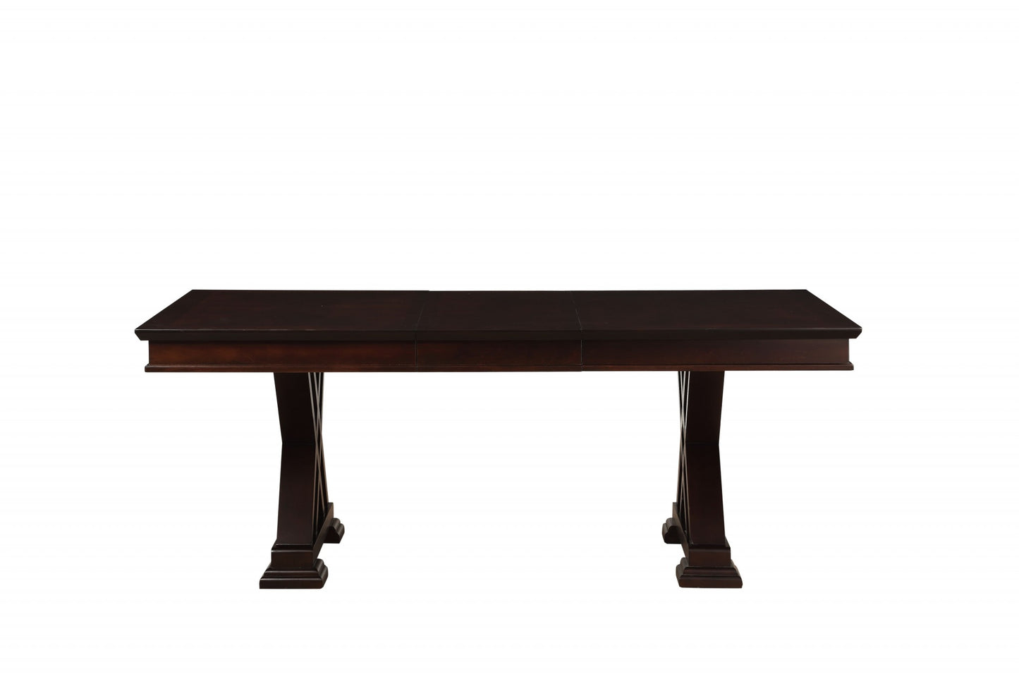 60" Espresso Solid Wood Double Pedestal Base Dining Table