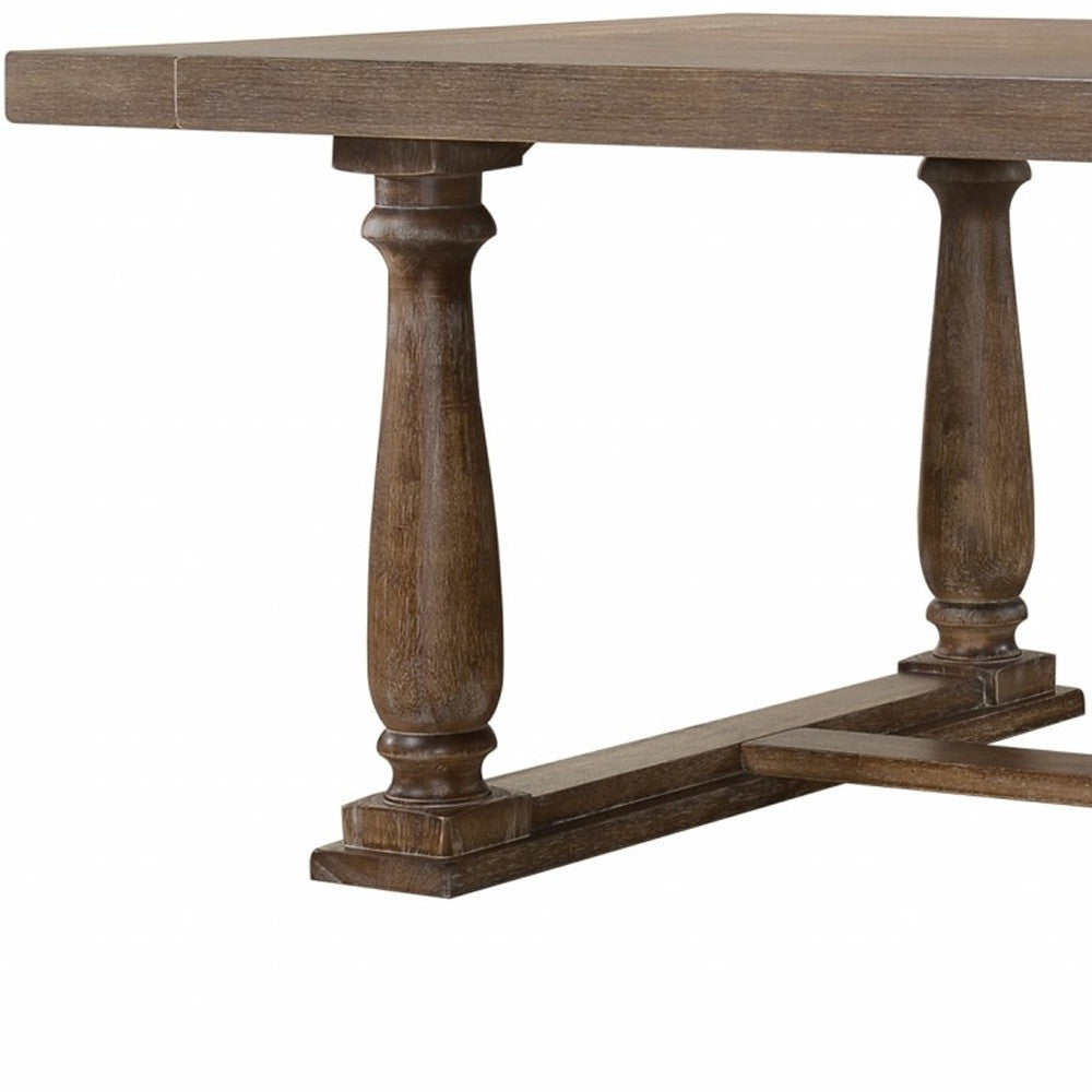 84" Brown Solid Wood Dining Table