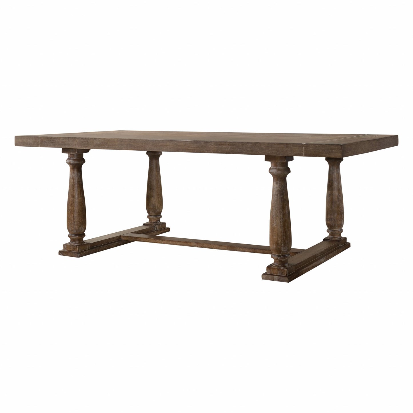 84" Brown Solid Wood Dining Table