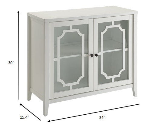 34" X 15.4" X 30" White Mdf Cabinet