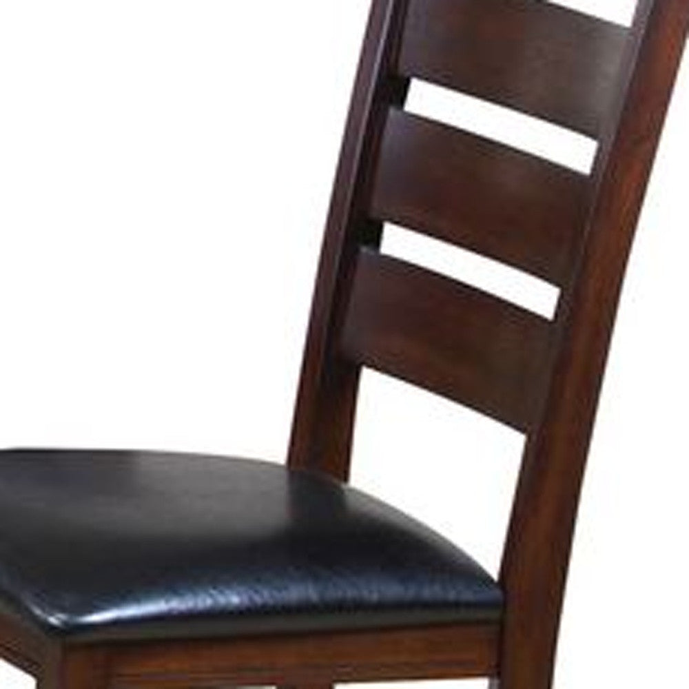 23" X 20" X 40" 2Pc Black And Espresso Side Chair