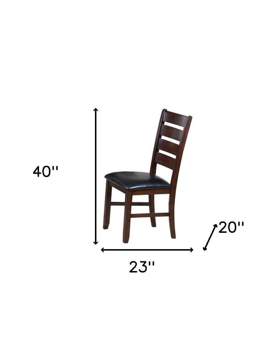 23" X 20" X 40" 2Pc Black And Espresso Side Chair