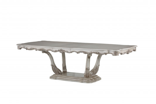 44" Off White Solid Wood Dining Table