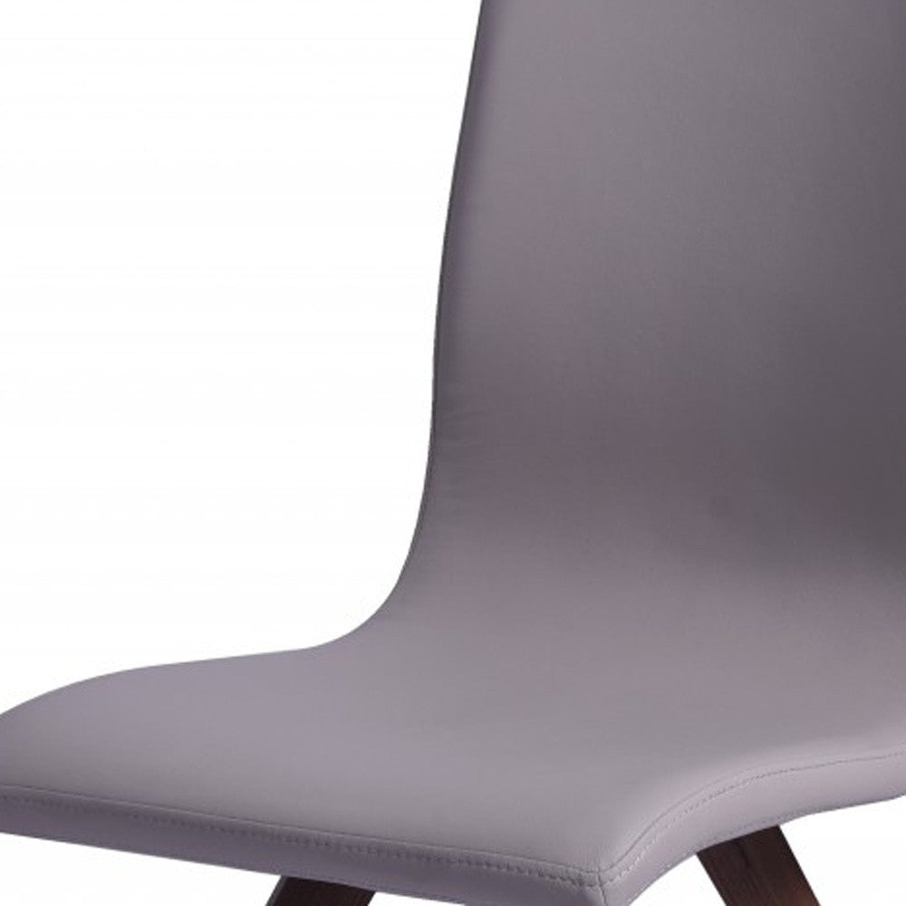 Set Of 2 Taupe Faux Leather Dining Chairs