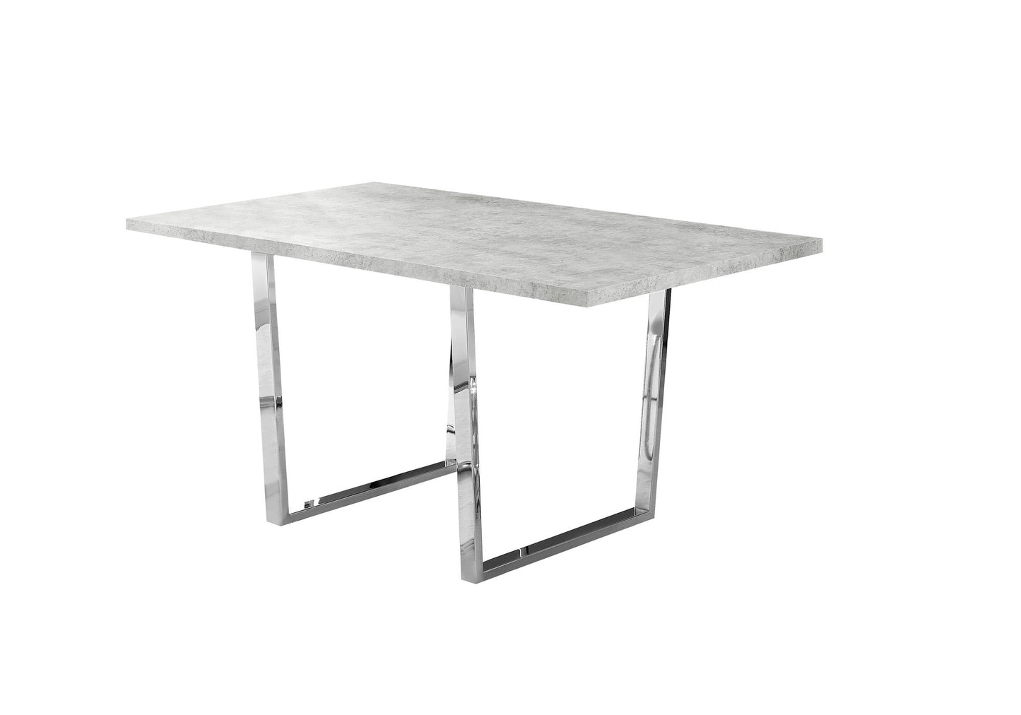 36" Gray and Silver Metal Dining Table