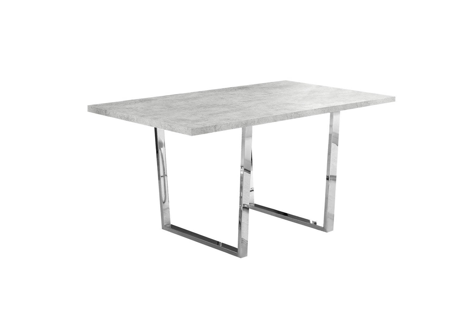 36" Gray and Silver Metal Dining Table