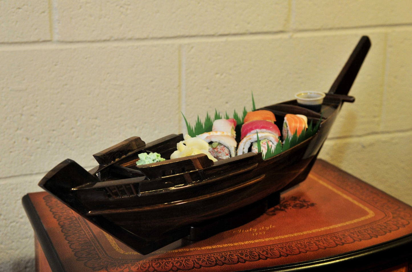 5.5" X 27" X 8.5" Dhow Boatsushi Tray