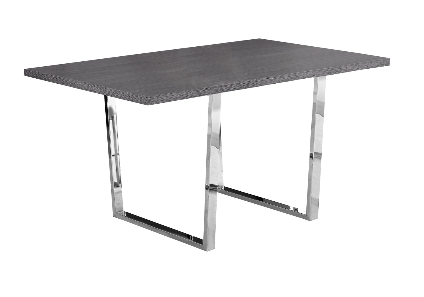 36" Gray and Silver Metal Dining Table