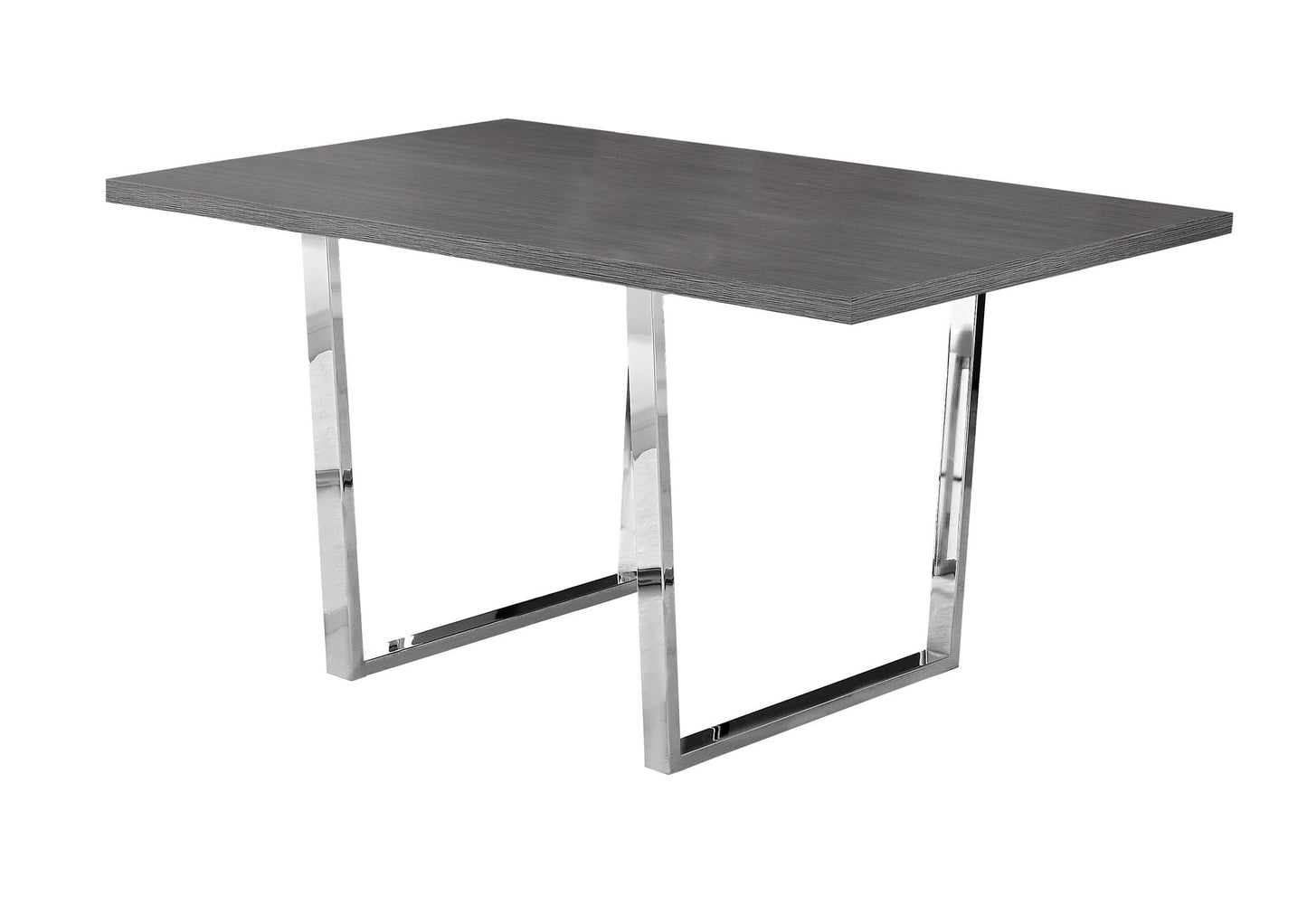 36" Gray and Silver Metal Dining Table