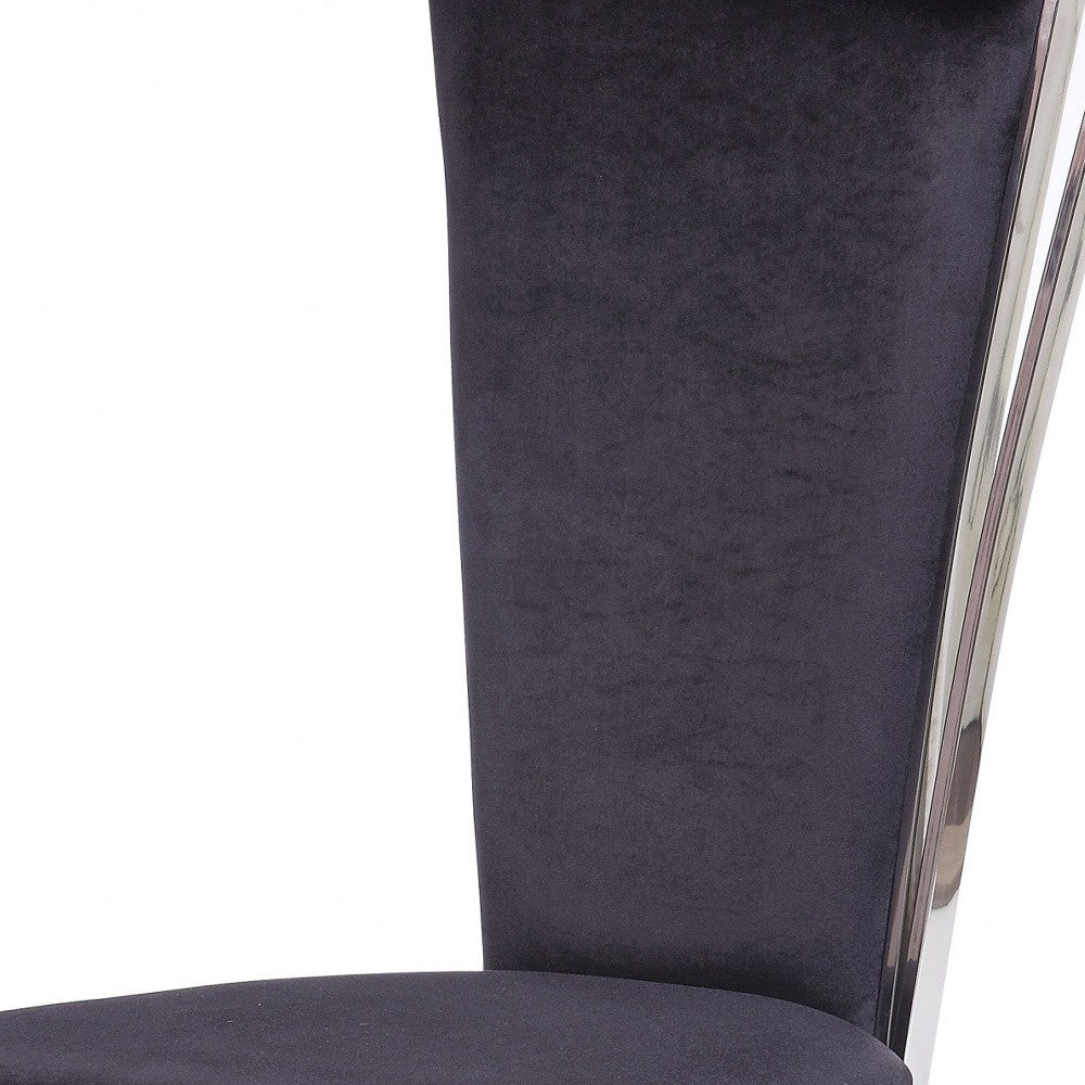 20" X 21" X 43" Fabric Stainless Steel Upholstered Seat Side Chair Set2