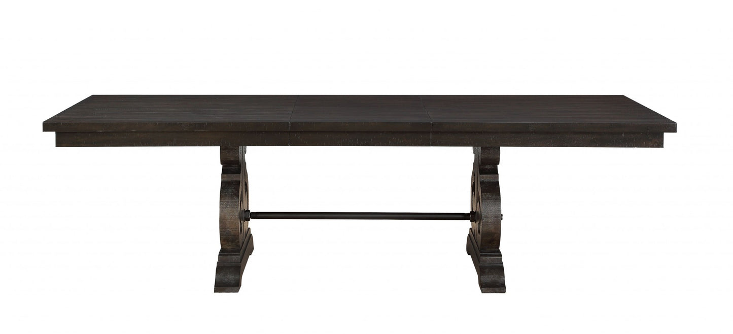 45" Brown Solid Wood Dining Table