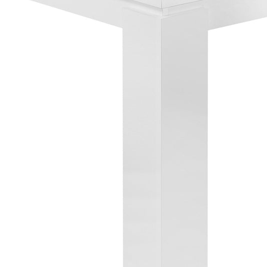 140" White Solid Wood And Metal Dining Table