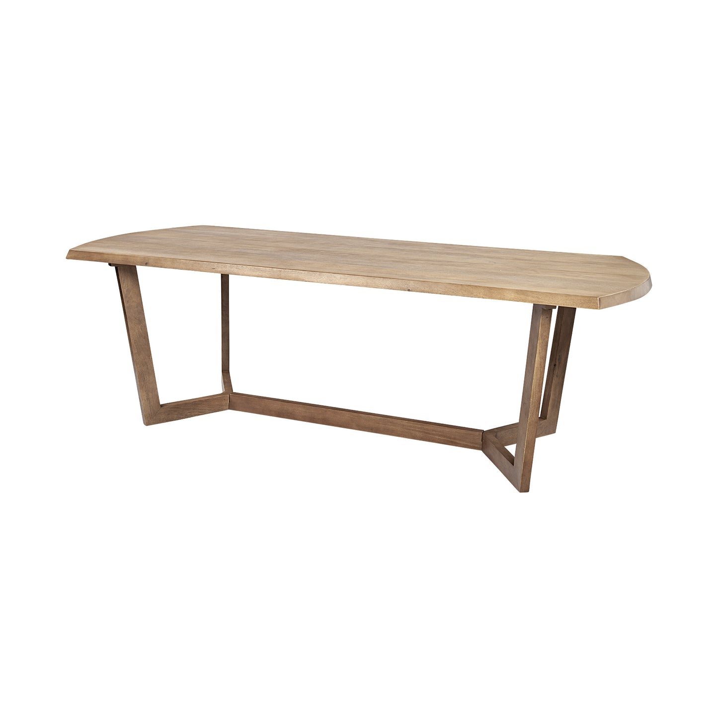 91.5X38 Rectangular Brown Solid Wood Top And Base Dining Table