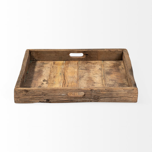 Natural Brown Reclaimed Wood Tray