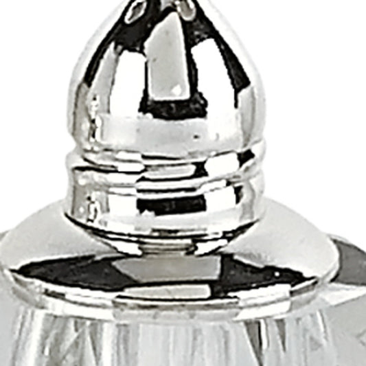 Handcrafted Optical Crystal And Silver Rounded Salt And Pepper Shakers