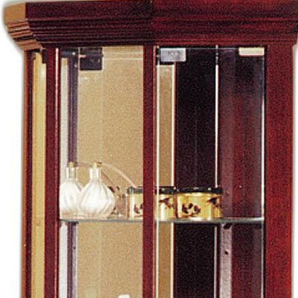 16" X 16" X 71" Cherry Glass Curio Cabinet