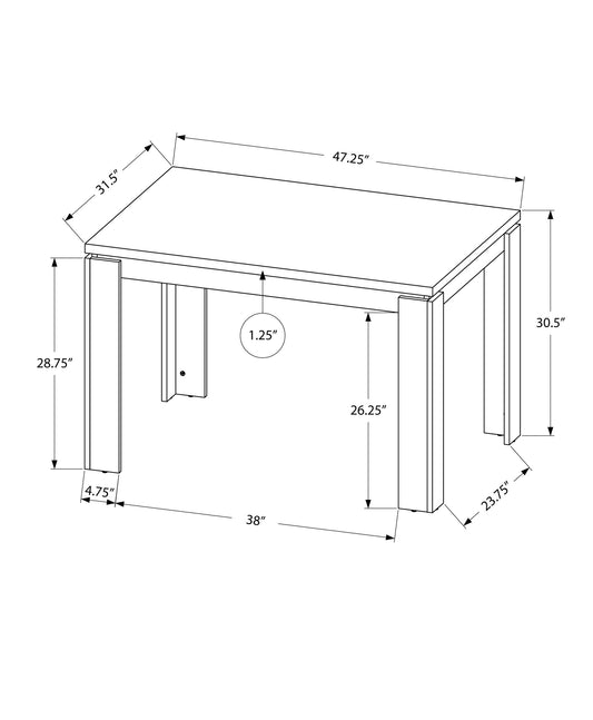 47" Gray Dining Table