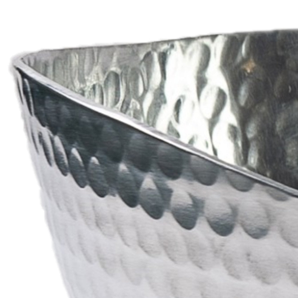 Handcrafted 14.5" Hammered Stainless Steel Centerpiece Bowl