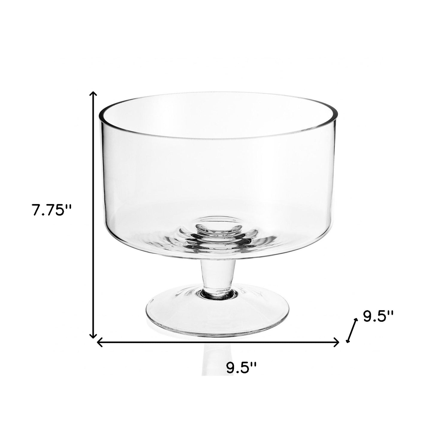 9 Mouth Blown Trifle Glass Bowl