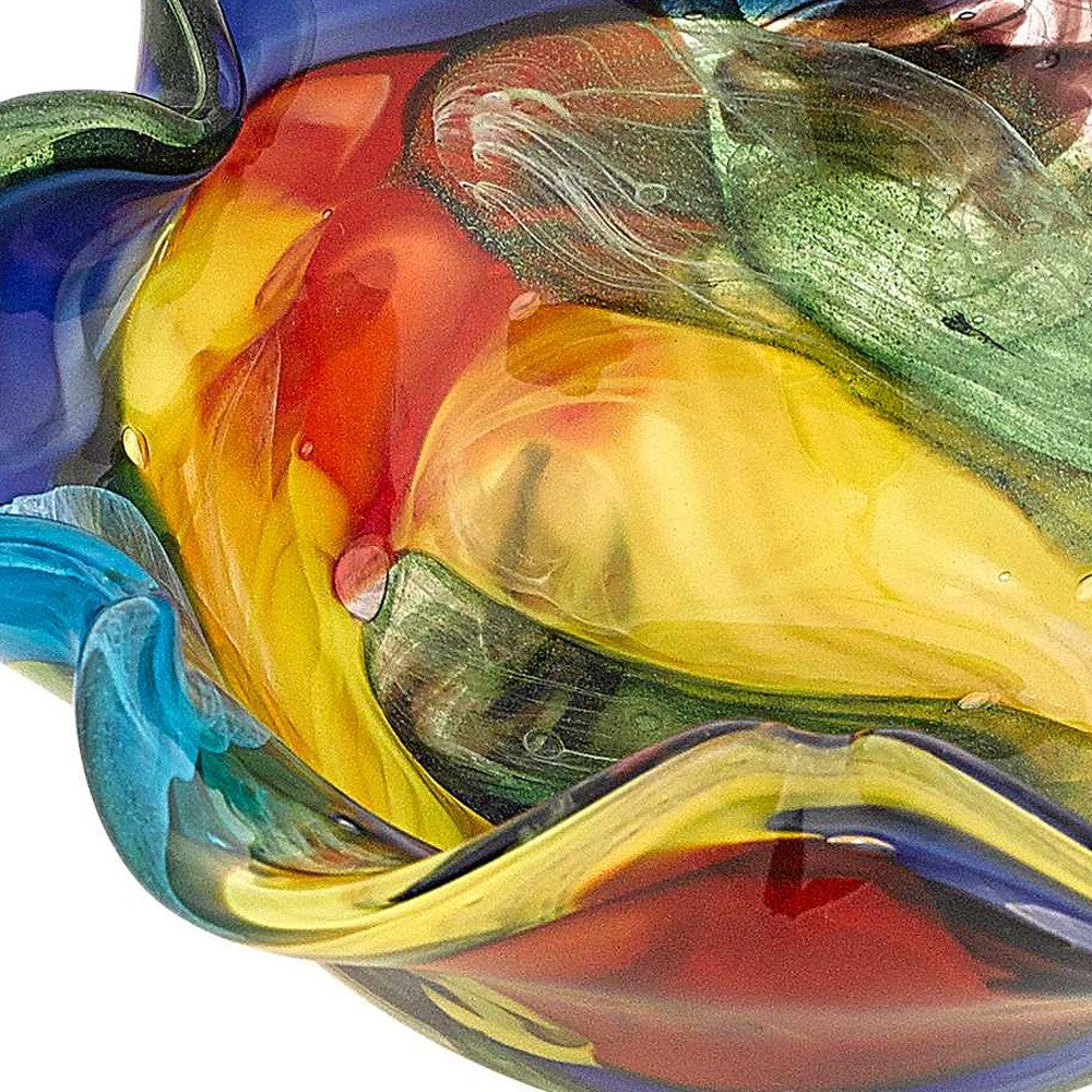 85 Multicolor Art Glass Floppy Centerpiece Bowl