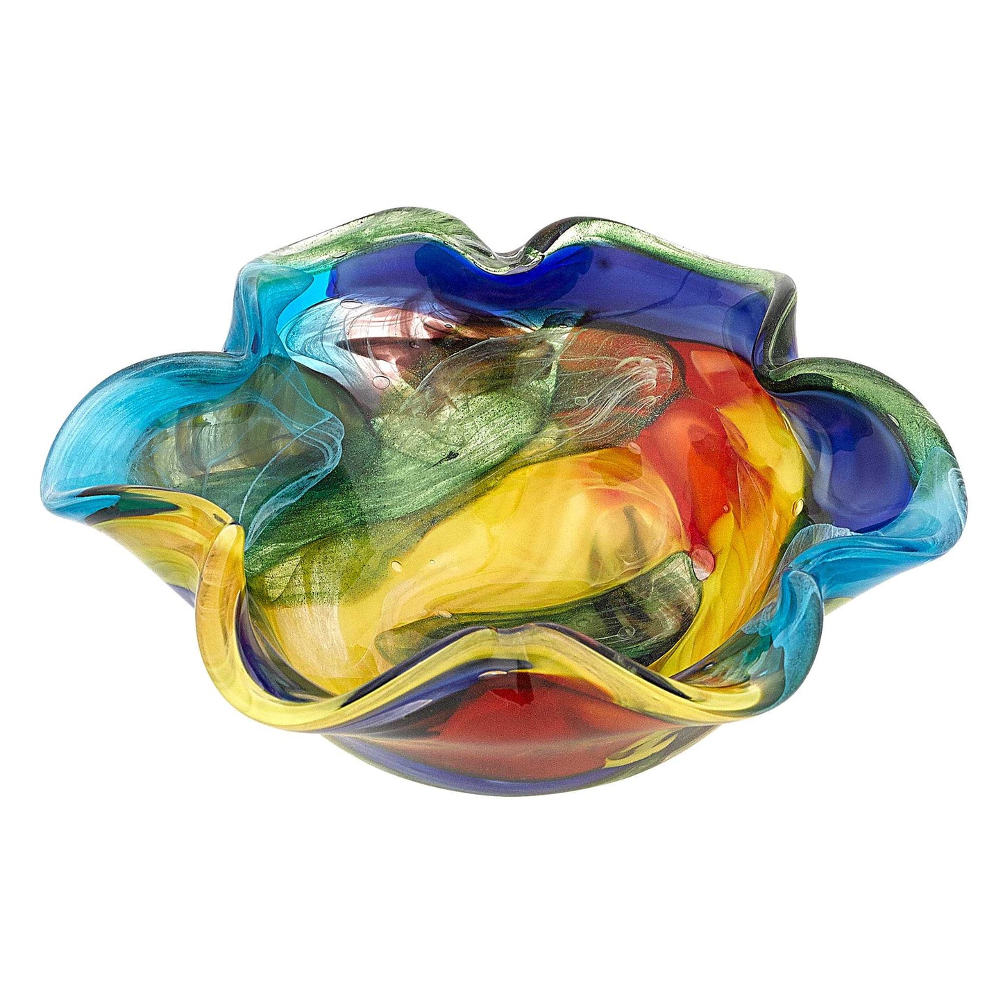 85 Multicolor Art Glass Floppy Centerpiece Bowl