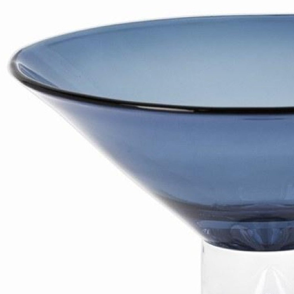 12 Mouth Blown Crystal Midnight Blue Centerpiece  Bowl